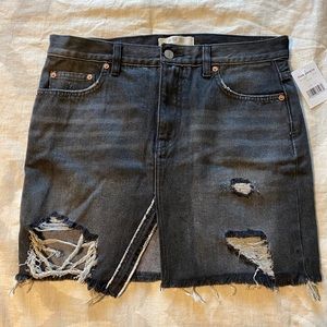 Free people denim distressed skirt